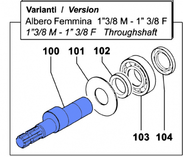 Eccentric Shaft 0001064000 for Comet Pumps IDS 1501