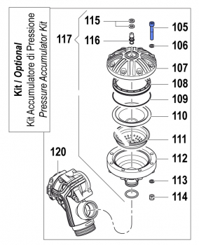 Screw 3609016900 for Comet Pump BPS 300