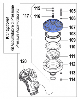 Pressure Accumulator 0003004400 for Comet BPS 300