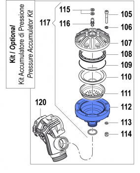 Pressure Accumulator Lower 0002004100 for Comet BPS 300