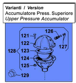 Accumulator Kit 0102002000 for Comet Pumps IDS 1501-1701-2001