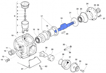 Throughshaft 0001008800 for Comet Pump BP 241-281 K