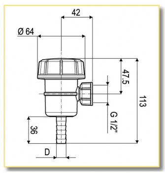 Preview: Arag mini intake filter transparent 1/2" - 13 mm