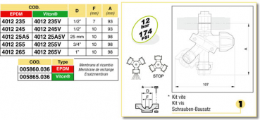 Preview: Arag Triple nozzle holder with diaphragm valve 4012 265