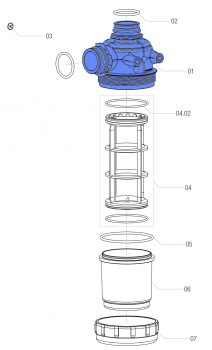 Arag Filter Body Series 312+310 with T5 fork connection
