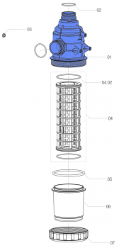 Arag Filter Body Series 314|313 with T6 fork connection