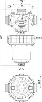 Preview: Arag pressure filter series 330 with T6 connection - inlet on top
