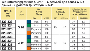 Preview: Arag Screen Filter ½" series 323
