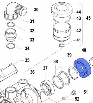 Ball Bearing 0438000100 for Comet Pump APS 96