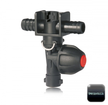 Nozzle holder hose connection 2-fold for tube bar