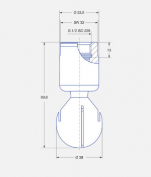 Preview: Lechler rotary cleaner MiniSpinner 2 5M3 plug connection
