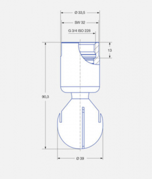 Preview: Lechler rotary cleaner MiniSpinner 2 5M3 plug connection
