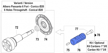 Cardan Coupling 1810002500 for Comet Pumps APS 31-41