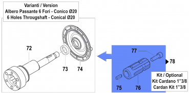 Cardan Kit 5003004600 for Comet Pumps APS 31-41