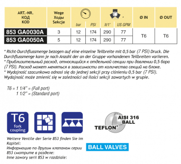 Preview: ARAG Section valve group with ball valve T6