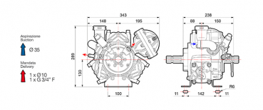 Comet high pressure pump APS 71 - 50 bar