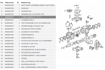 Preview: Rau O-Ring RG00007282 - pump exploded view