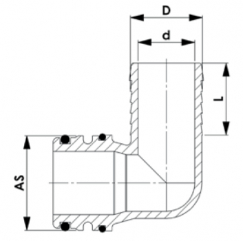 Preview: Rau angle plug-in grommets AS40 with hose connection