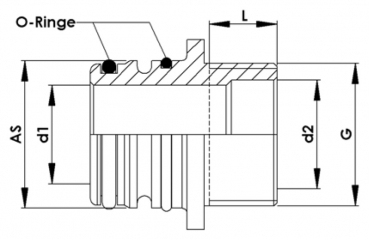 Preview: Rau plug-in fittings AS40 with male thread