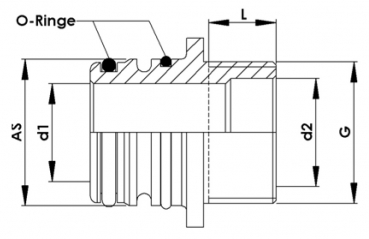 Preview: Rau plug-in fittings AS50 with male thread