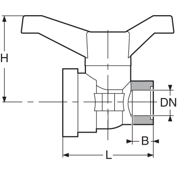 Preview: SAFI Ball Valve 2-way Serie 2008 with thread - scheme