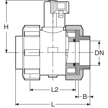 Preview: SAFI Ball Valve 2-way Serie 2038 with thread scheme
