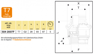 Preview: Arag Bottom Valve with T-connection and thread