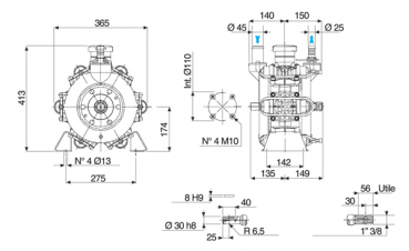 Preview: Comet Diaphragm pump BP 205 K / 20 bar