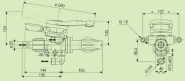 Preview: Comet Pressure control valve 1204110000 up to 50 bar | 2 sections