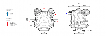 Preview: Comet High pressure diaphragm pump IDS 1000 Drawing