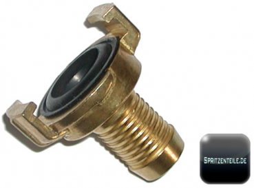 Geka fast coupling with hose grommet swiveling