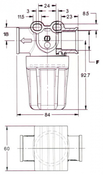 Preview: GEO Line filter with a clear bowl 1/2" IG