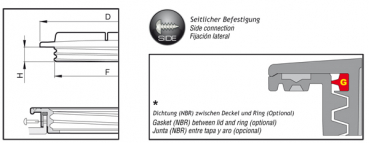 Preview: Arag Kit lid and ring, lateral fixing