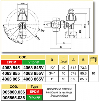 Preview: Arag diaphragm nozzle holder rotatable
