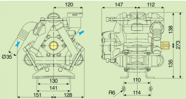 Preview: Comet Piston diaphragm pump BP 105 K - 20 bar