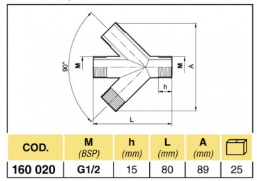 Preview: Arag Four-way-piece 45° with external thread