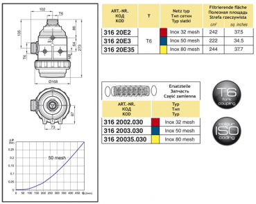 Preview: Arag suction filter with fork connection - series 316