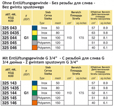 Preview: Arag Screen Filter 1" series 325