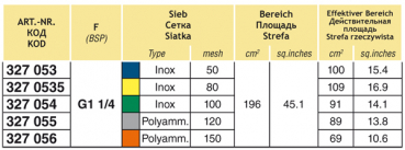 Preview: Arag Screen Filter 1¼" series 327