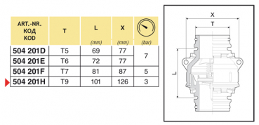 Preview: Arag Bottom Valve with T-connection