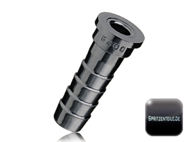 Hose fitting for screw cap or nozzle cap