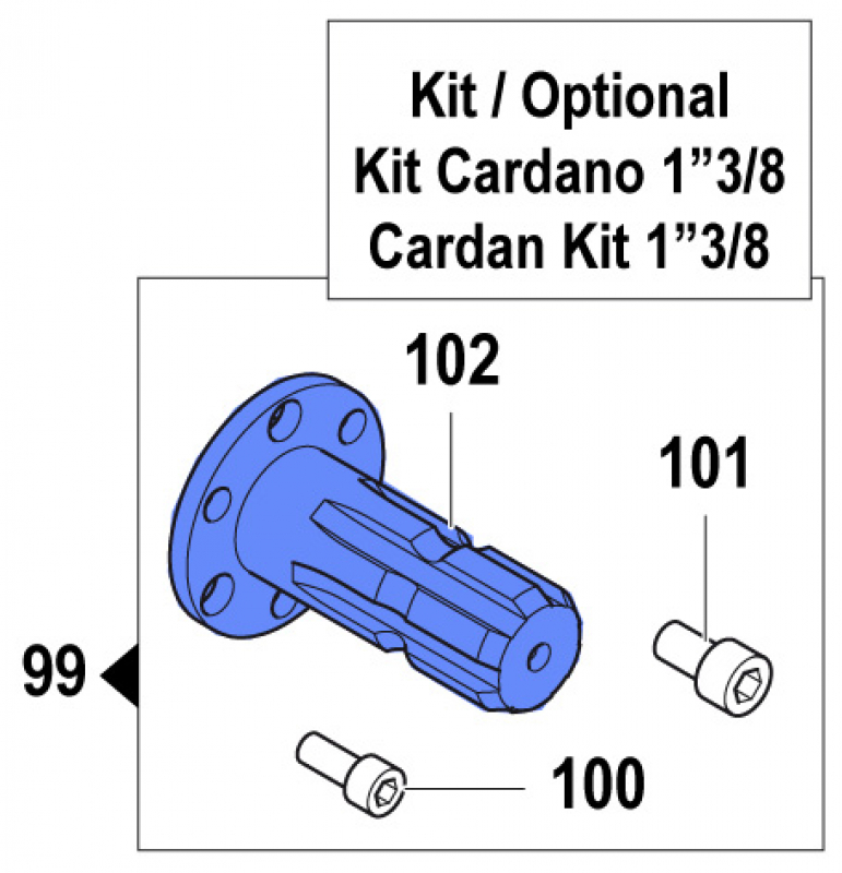 Zapfwellenschaft 0027001600 für Comet Membran-Pumpe APS 96
