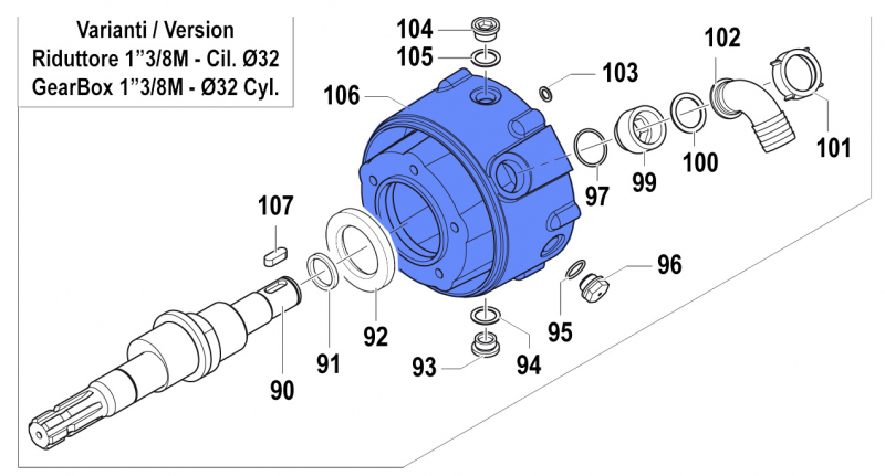 Reducer Box 3001004000 for Comet Pumps APS 101-121