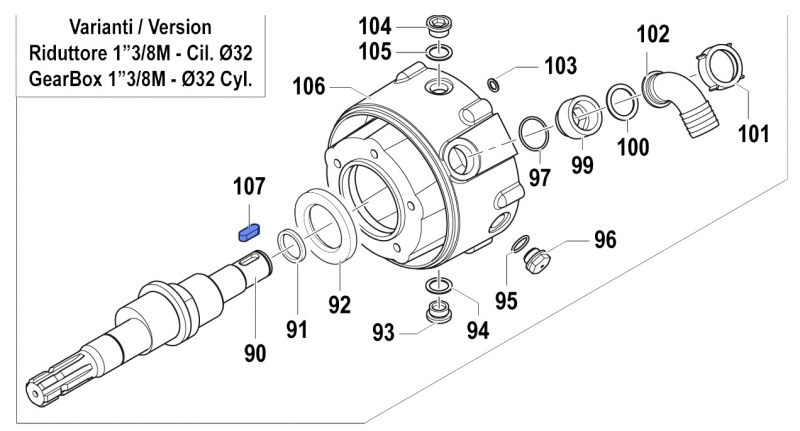 Key 1602002400 for Comet Pumps APS 101-121