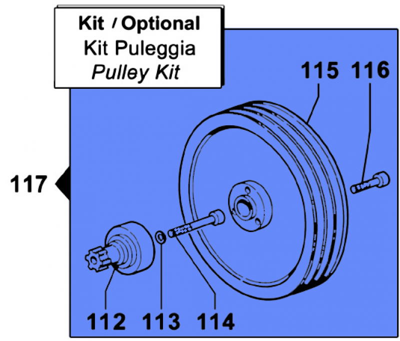 Pulley Kit 5001007100 for Comet Pump IDS 1501-1701-2001