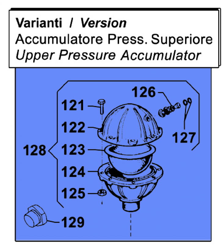 Accumulator Kit 0102002000 for Comet Pumps IDS 1501-1701-2001