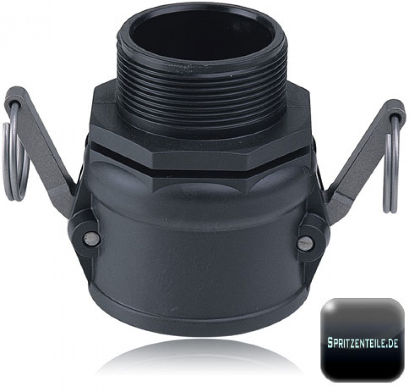 Kamlok mother part with external thread