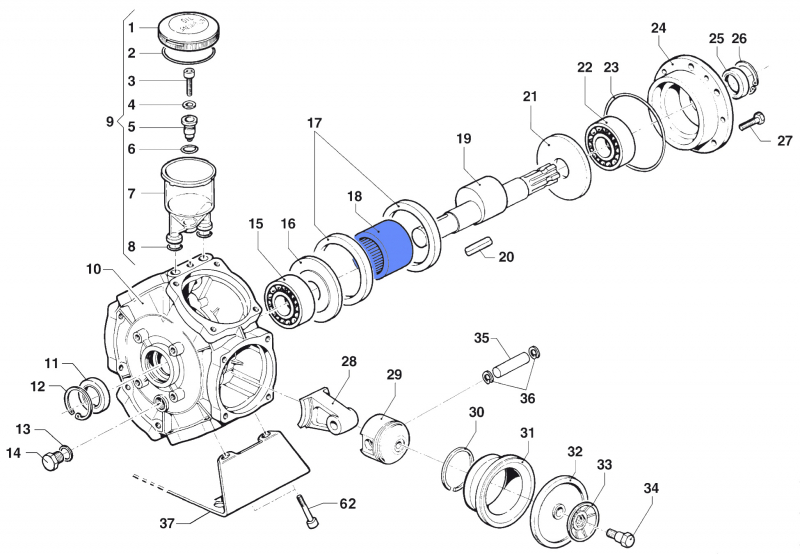 Rollenlager 0437008000 für Comet Pumpe BP 241-281 K