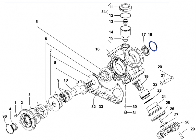 Inner Seeger 3020003200 for Comet Pumps IDS 1501-1701-2001