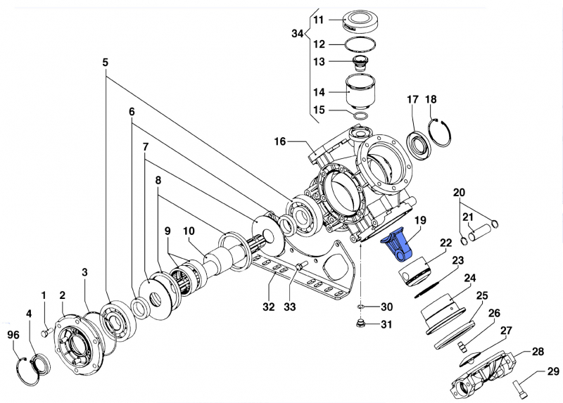 Connecting Rod Assembly 0205007400 Comet Pump IDS 1501-1701-2001